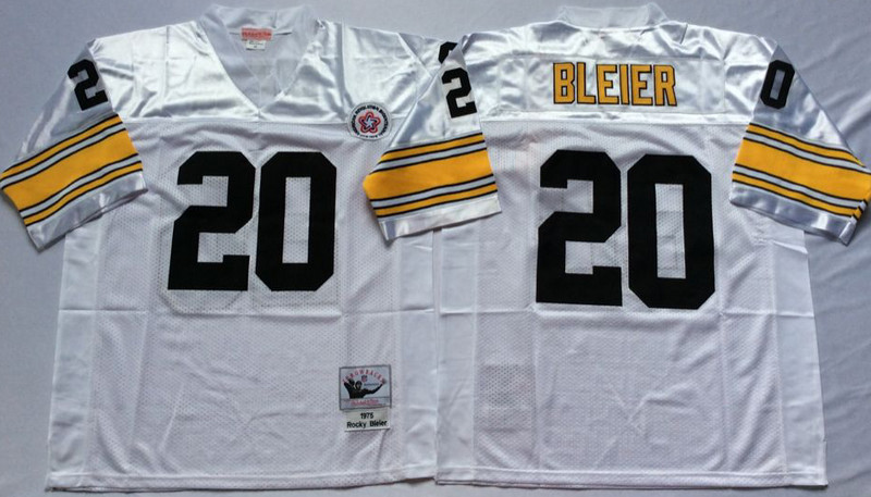 Mitchell And Ness Steelers #20 Rocky Bleier white Throwback Stitched NFL Jersey Mitchell And Ness Steelers #20 Rocky Bleier white Throwback Stitched NFL Jersey