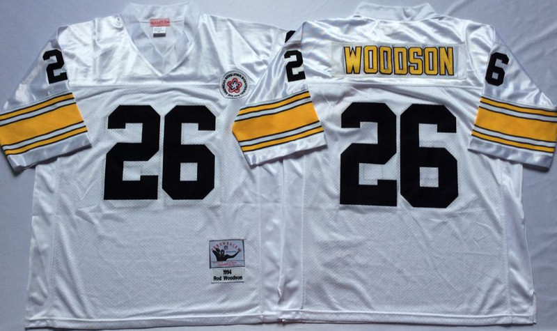Mitchell And Ness Steelers #26 Woodson white Throwback Stitched NFL Jersey