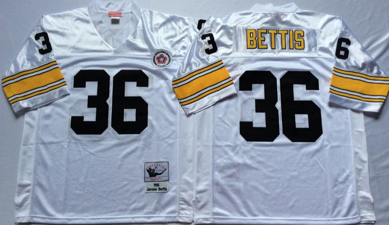 Mitchell And Ness Steelers #36 Jerome Bettis white Throwback Stitched NFL Jersey