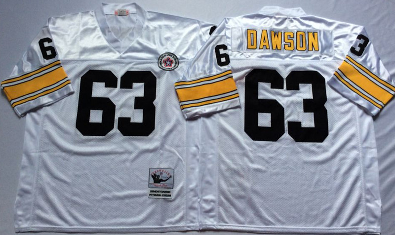 Mitchell And Ness Steelers #63 Dermontti Dawson white Throwback Stitched NFL Jersey Mitchell And Ness Steelers #63 Dermontti Dawson white Throwback Stitched NFL Jersey