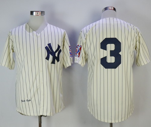 Mitchell And Ness Yankees #3 Babe Ruth Cream Throwback Stitched MLB Jersey Mitchell And Ness Yankees #3 Babe Ruth Cream Throwback Stitched MLB Jersey