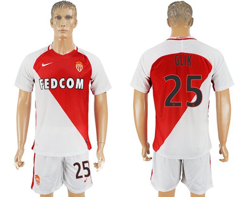 Monaco #25 Glik Home Soccer Club Jersey Monaco #25 Glik Home Soccer Club Jersey