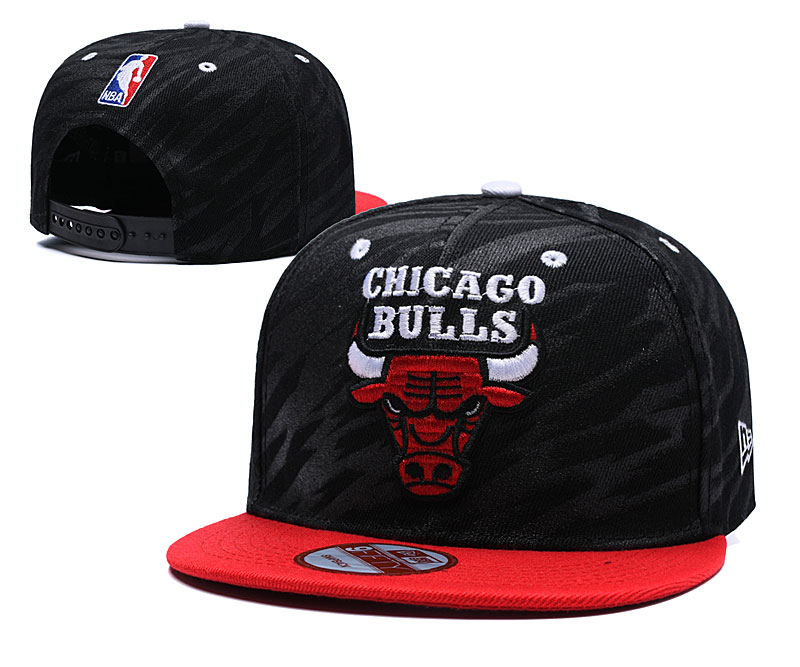NBA Chicago Bulls Team Logo Black Adjustable Hat