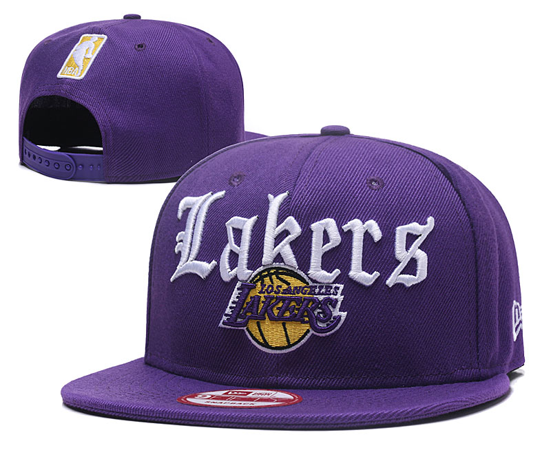 NBA Los Angeles Lakers Team Logo Purple Mitchell & Ness Adjustable Hat 0