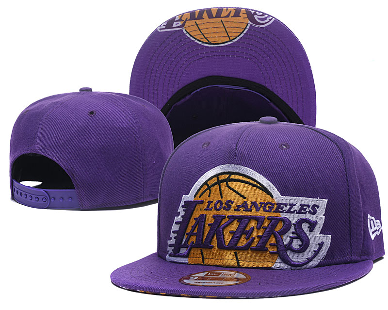 NBA Los Angeles Lakers Team Logo Purple Mitchell & Ness Adjustable Hat LH
