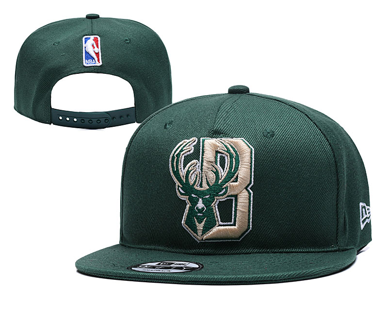 NBA Milwaukee Bucks Team Logo Green Adjustable Hat 1