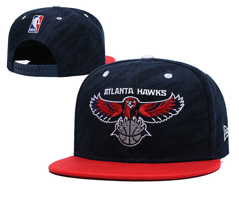 NBA Atlanta Hawks Team Logo Black Snapback Adjustable Hat