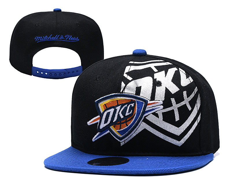 NBA Oklahoma City Thunder Team Logo Black Adjustable Hat