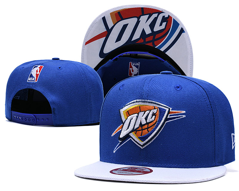 NBA Oklahoma City Thunder Team Logo Black Snapback Adjustable Hat