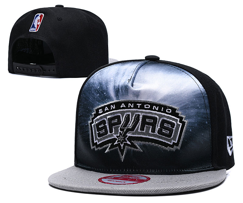 NBA San Antonio Spurs Team Logo Black Adjustable Hat