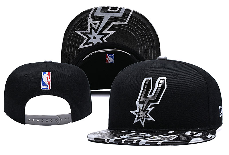 NBA San Antonio Spurs Team Logo Black Adjustable Hat