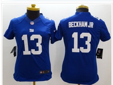 NEW Giants #13 Odell Beckham Jr Royal Blue Team Color Women's Stitched NFL Limited Jersey