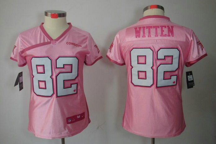 NEW Women Dallas Cowboys #82 Jason Witten Pink  Jerseys
