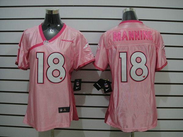 NEW Women Denver Broncos #18 Peyton Manning Pink  Jerseys