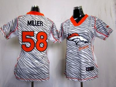 NEW Women Denver Broncos #58 Von Miller jerseys(fem fan zebra)