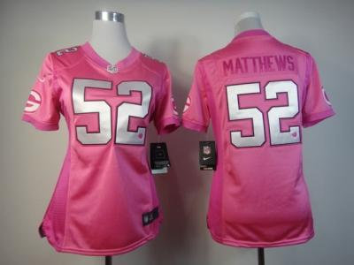 NEW Women Green Bay Packers #52 Clay Matthews Pink Jerseys(love s)