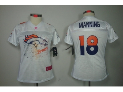 NEW Women NFL Denver Broncos #18 Peyton Manning White(2012 Fem Fan Elite Jerseys)