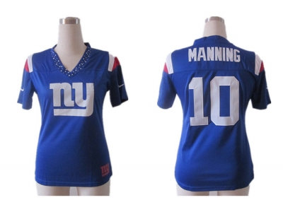 NEW Women New York Giants #10 Eli Manning field flirt fashion blue jerseys(2012)
