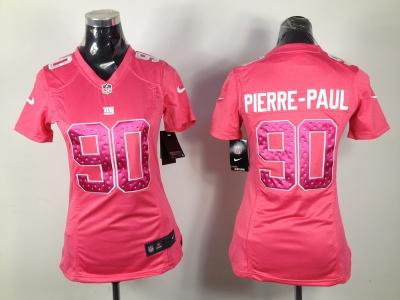 NEW Women New York Giants #90 Jason Pierre-Paul Pink Jerseys