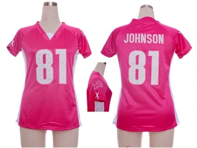 NEW Women detroit lions #81 calvin johnson pink jerseys(draft him ii top) NEW Women detroit lions #81 calvin johnson pink jerseys(draft him ii top)