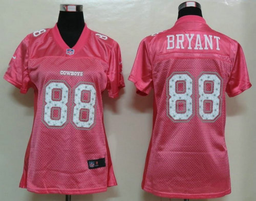 NEW Womens Dallas cowboys 88 bryant Star Pink Jerseys