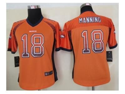 NEW women nfl jerseys denver broncos #18 peyton manning orange(Elite drift fashion)