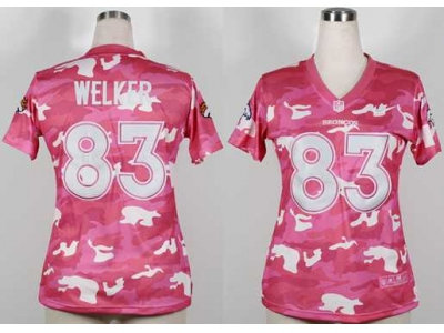 NEW women nfl jerseys denver broncos #83 wes welker pink(fashion camo)