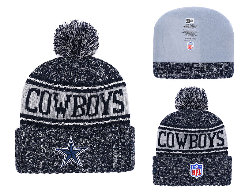 NFL Dallas Cowboys Team Logo White Knit Hat  0