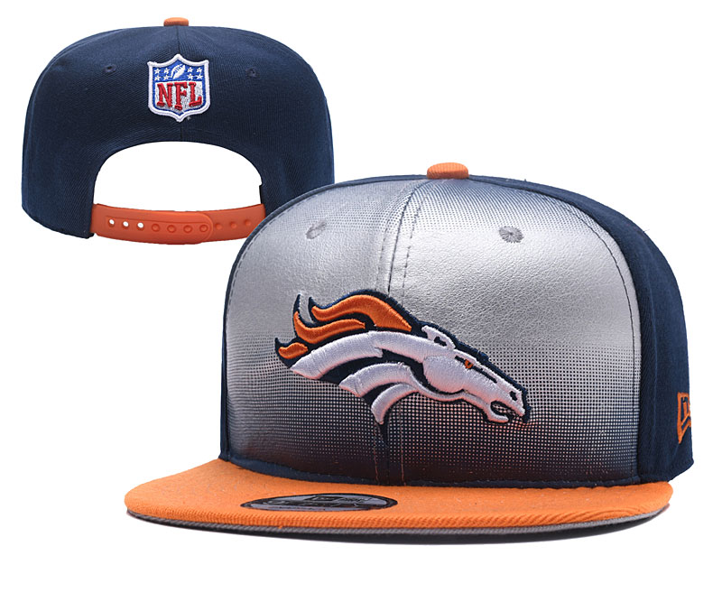NFL Denver Broncos Team Logo Navy Silver Adjustable Hat YD