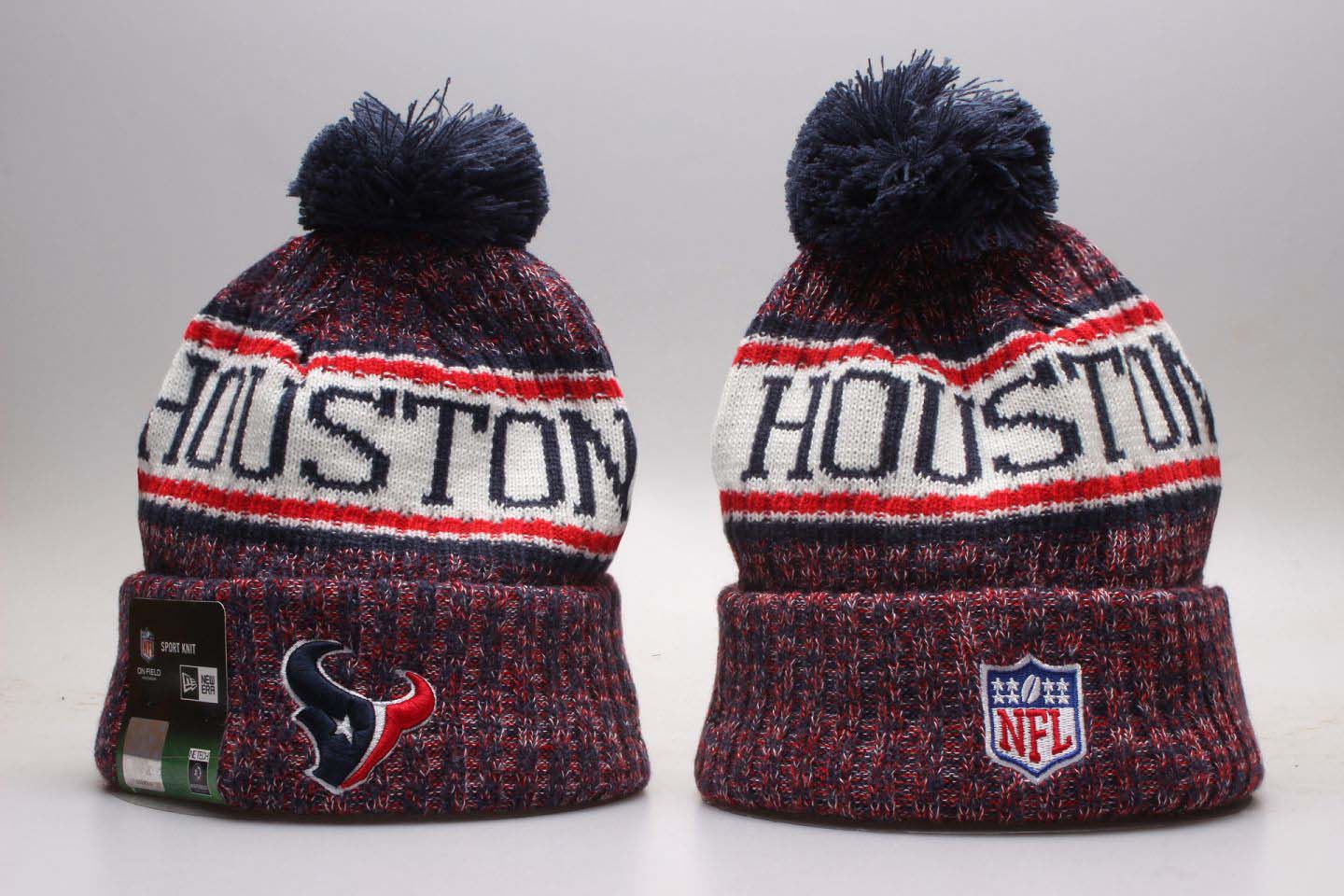 NFL Houston Texans Team Logo Red 2017 Sideline Knit Hat 1