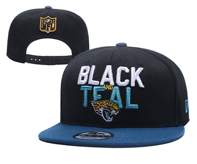 NFL Jacksonville Jaguars Black Teal Black Adjustable Hat
