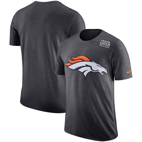 NFL Men's Denver Broncos Nike Anthracite Crucial Catch Tri-Blend Performance T-Shirt NFL Men's Denver Broncos Nike Anthracite Crucial Catch Tri-Blend Performance T-Shirt