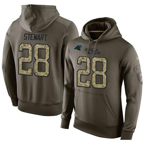 NFL Men's Nike Carolina Panthers #28 Jonathan Stewart Stitched Green Olive Salute To Service KO Performance Hoodie NFL Men's Nike Carolina Panthers #28 Jonathan Stewart Stitched Green Olive Salute To Service KO Performance Hoodie