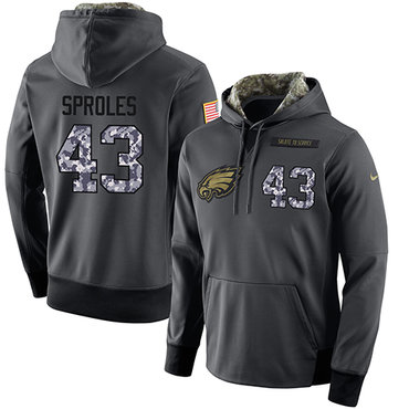 NFL Men's Nike Philadelphia Eagles #43 Darren Sproles Stitched Black Anthracite Salute to Service Player Performance Hoodie NFL Men's Nike Philadelphia Eagles #43 Darren Sproles Stitched Black Anthracite Salute to Service Player Performance Hoodie
