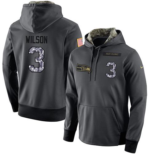 NFL Men's Nike Seattle Seahawks #3 Russell Wilson Stitched Black Anthracite Salute to Service Player Performance Hoodie NFL Men's Nike Seattle Seahawks #3 Russell Wilson Stitched Black Anthracite Salute to Service Player Performance Hoodie