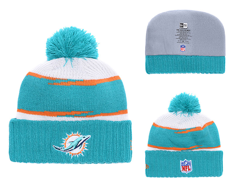 NFL Miami Dolphins Team Logo Auqa Knit Hat