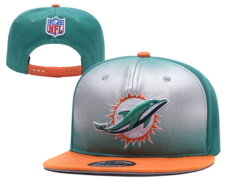 NFL Miami Dolphins Team Logo Teal Silver Adjustable Hat YD