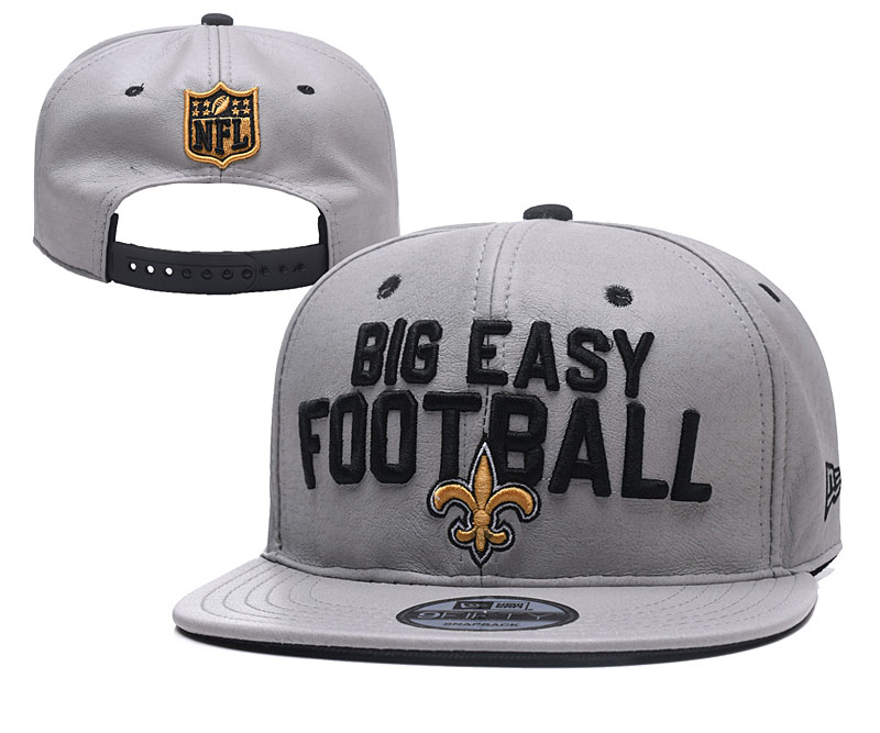 NFL New Orleans Saints Big Easy Football Gray Adjustable Hat YD