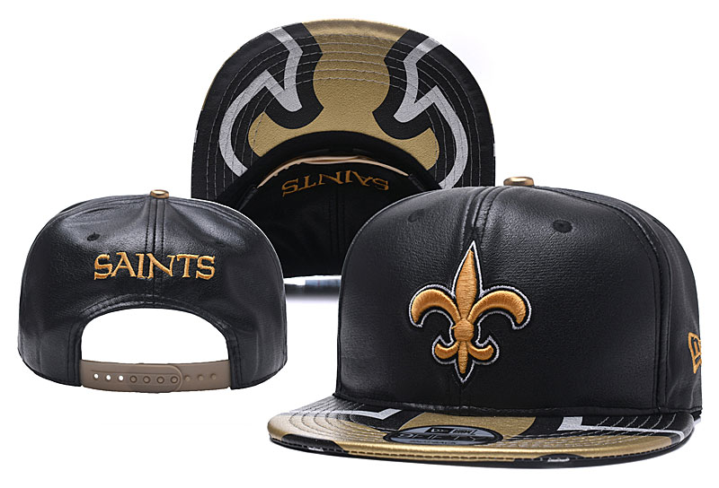 NFL New Orleans Saints Team Logo Black Adjustable Hat YD