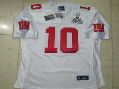NFL New York Giants 10 Manning 2012 Super Bowl XLVI White Women