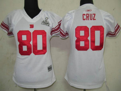 NFL New York Giants 80 Cruz White Women Field Flirt Fashion Jerseys 1