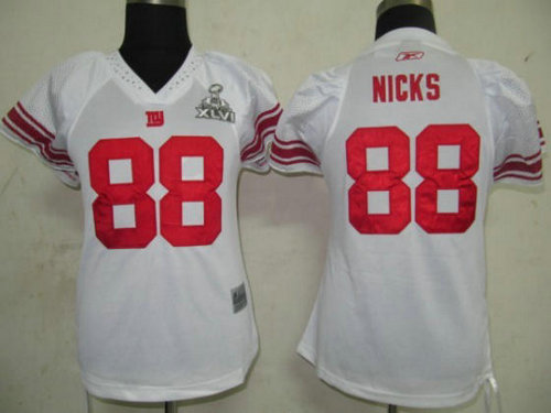 NFL New York Giants 88 Nicks White Women Field Flirt Fashion Jerseys