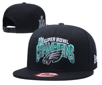 NFL Philadelphia Eagles Team Logo Black 2018 Super Bowl LII Adjustable Hat