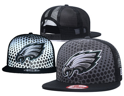 NFL Philadelphia Eagles Team Logo Black Reflective Snapback Adjustable Hat