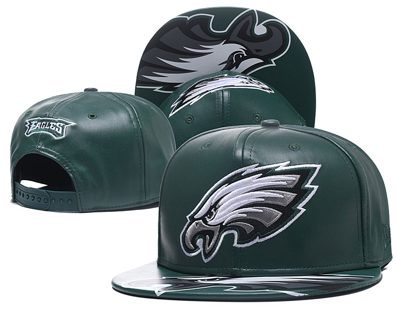 NFL Philadelphia Eagles Team Logo Black Silver Adjustable Hat  3