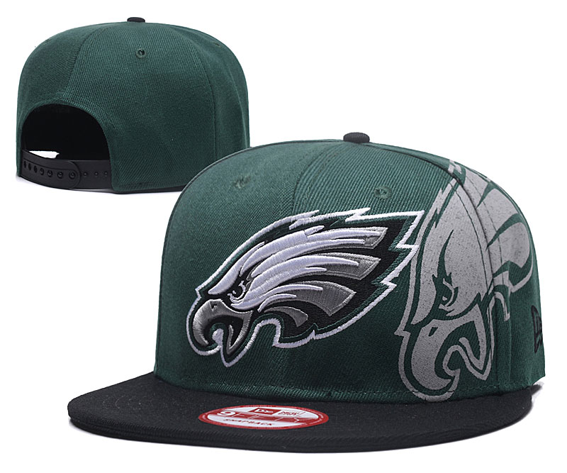 NFL Philadelphia Eagles Team Logo Black Silver Adjustable Hat 0