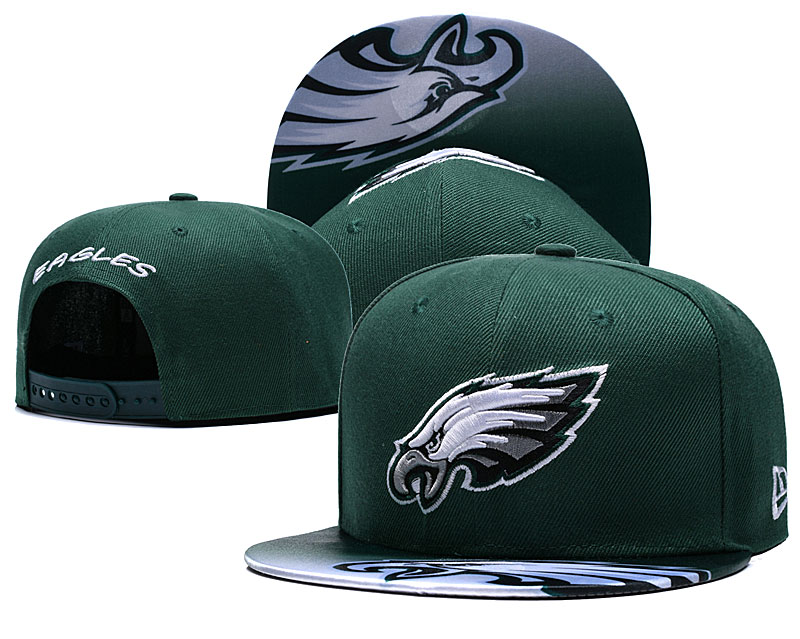 NFL Philadelphia Eagles Team Logo Black Silver Adjustable Hat