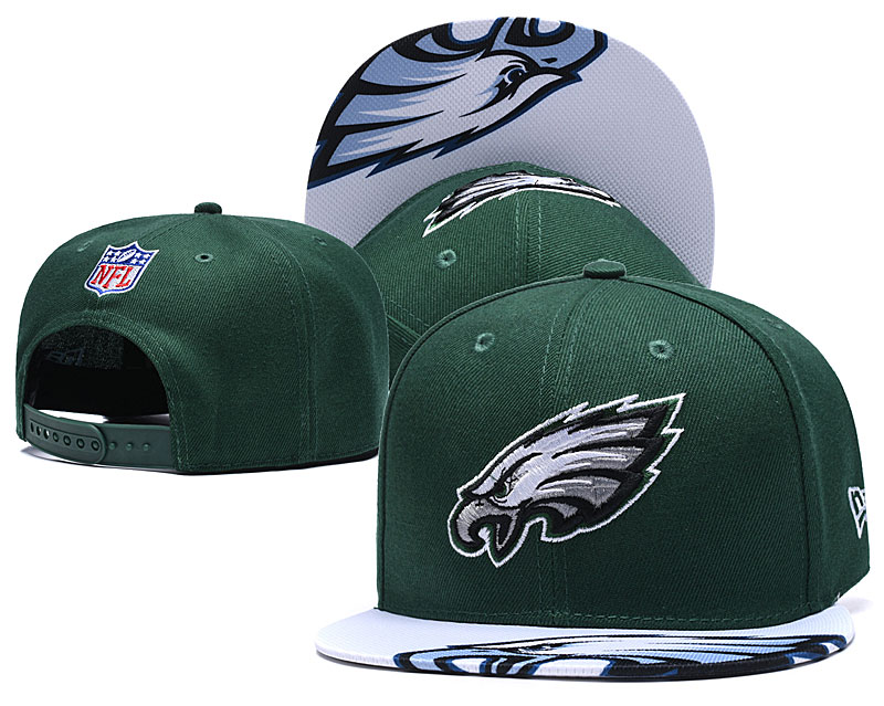 NFL Philadelphia Eagles Team Logo Green Silver Adjustable Hat