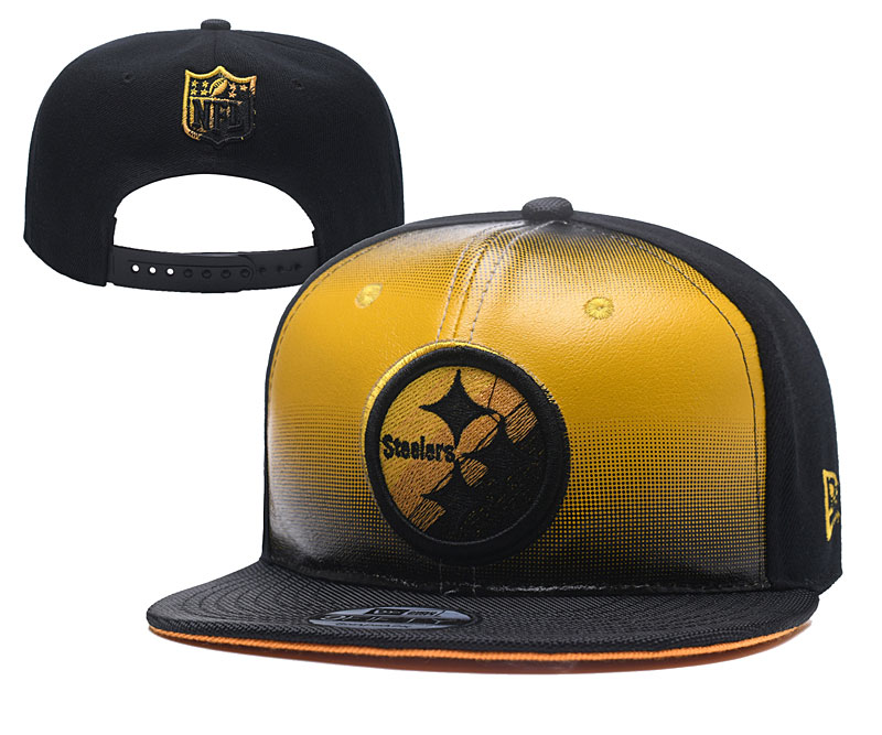 NFL Pittsburgh Steelers Team Logo Black Yellow Adjustable Hat NFL Pittsburgh Steelers Team Logo Black Yellow Adjustable Hat