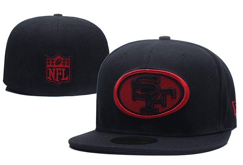 NFL San Francisco 49ers Team Logo Black Red Adjustable Hat NFL San Francisco 49ers Team Logo Black Red Adjustable Hat